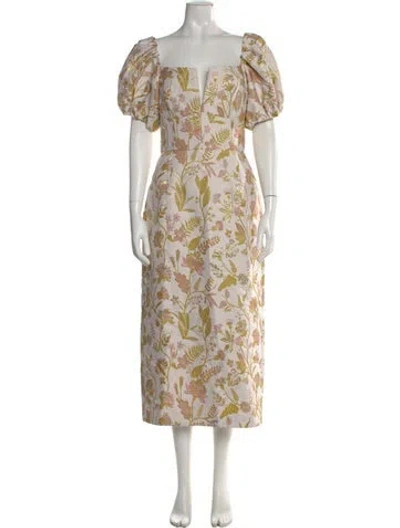 Pre-owned Markarian Floral Print Midi Length Dress W/ Tags In Multi