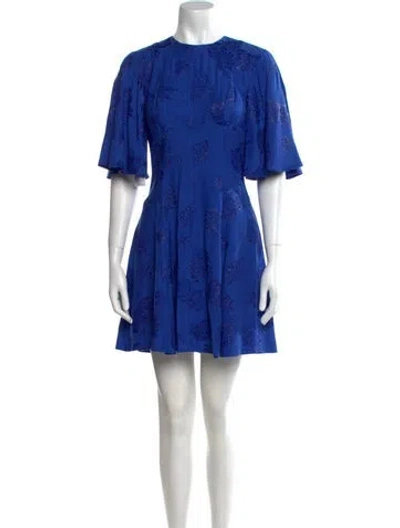Pre-owned Markarian Floral Print Mini Dress In Blue