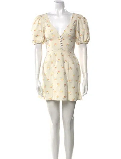 Pre-owned Markarian Floral Print Mini Dress In Neutral