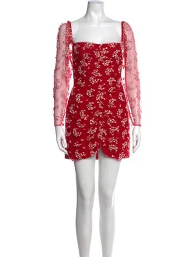 Pre-owned Markarian Floral Print Mini Dress In Red
