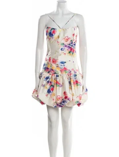 Pre-owned Markarian Floral Print Mini Dress W/ Tags In Neutral