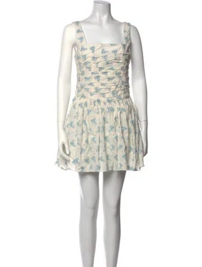 Pre-owned Markarian Floral Print Mini Dress W/ Tags In Neutrals