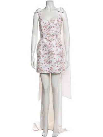 Pre-owned Markarian Floral Print Mini Dress In White