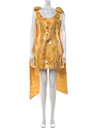 Pre-owned Markarian Floral Print Mini Dress In Yellow