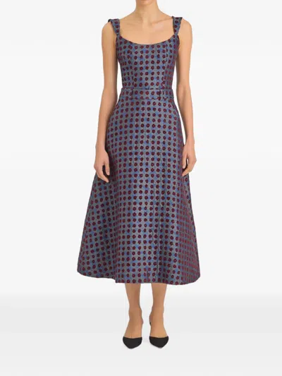 Markarian Francis Floral-jacquard Midi Skirt In Purple