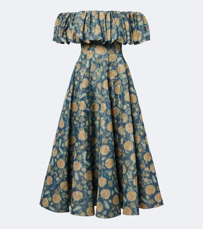 Markarian Freesia Floral Off-shoulder Bustier Dress In Multi