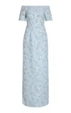 Markarian Gilda Brocade Column Gown In Animal Print