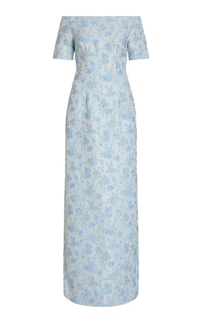 Markarian Gilda Brocade Column Gown In Animal Print