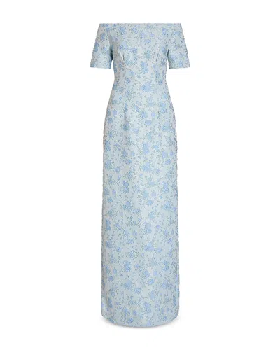 Markarian Gilda Embroidered Gown In Blue
