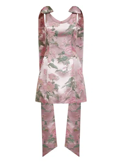 Markarian Gita Mini Brocade Tie Dress In Pink