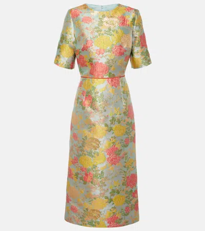 Markarian Gladys Floral Jacquard Midi Dress In Multicolor Floral