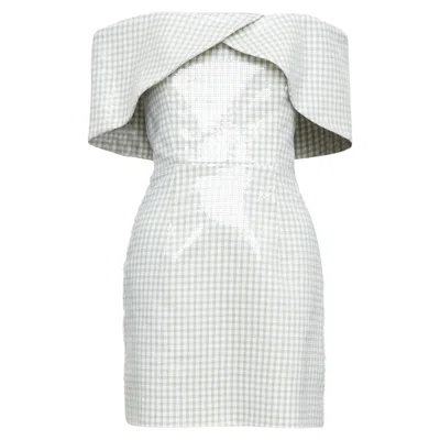 Markarian Green Sequin Gingham Dress