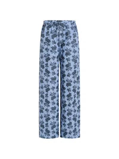 Markarian Ila Floral-print Trousers In Blue
