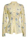 Markarian Juniper Embroidered Cotton Blouse In Yellow