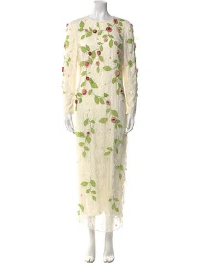 Pre-owned Markarian Lace Long Dress In Neutral