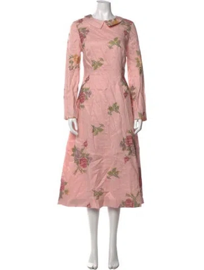 Pre-owned Markarian Linen Long Dress W/ Tags In Pink