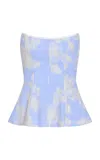 Markarian Lola  Embroidered Cotton-blend Strapless Top In Multi