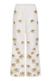 Markarian Lucille Tigerlily-embroidered Cotton Pants In Multi