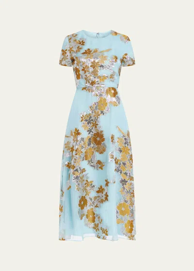 sachin and babi light blue dress Blue Dreamy Ditsy Bridesmaid Dress Chiffon Size Large main image 1