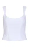 Markarian Maisie Cotton Eyelet Corset Top In White