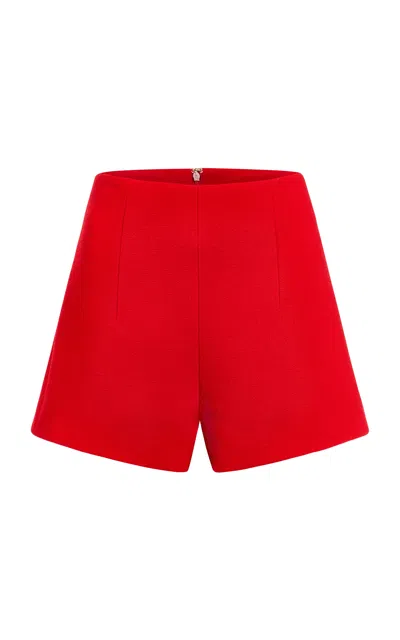 Markarian Mira Wool High Waisted Shorts In Red