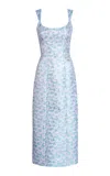 Markarian Numa Floral Brocade Corset Midi Dress In Multi