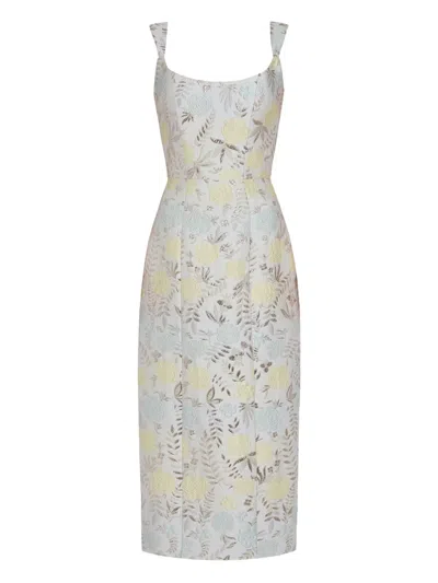 Markarian Numa Ivory Brocade Corset Dress In Gray