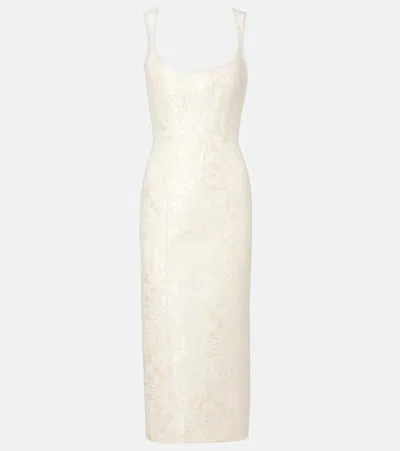 Markarian Numa Velvet Midi Dress In Yellow