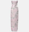 Markarian Odessa Strapless Brocade Column Gown In Pink