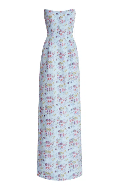 Markarian Odessa Floral Ikat Gown In Multi