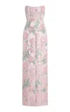 Markarian Odessa Strapless Brocade Column Gown