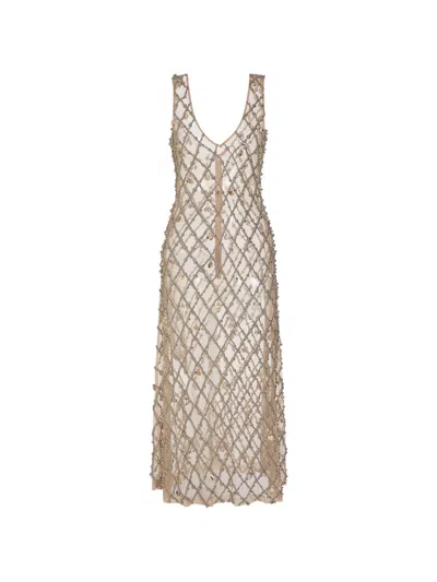Markarian Odette Bead-and-seashell Embellished Midi Dress In Multi