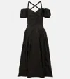 Markarian Off-shoulder Silk Midi Dress In Black