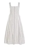 Markarian Olivia Floral-striped Cotton-blend Midi Dress