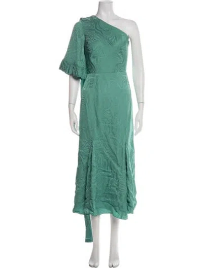 Pre-owned Markarian One-shoulder Long Dress W/ Tags In Green