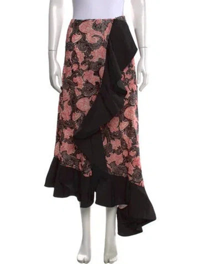 Pre-owned Markarian Paisley Print Long Skirt In Pink