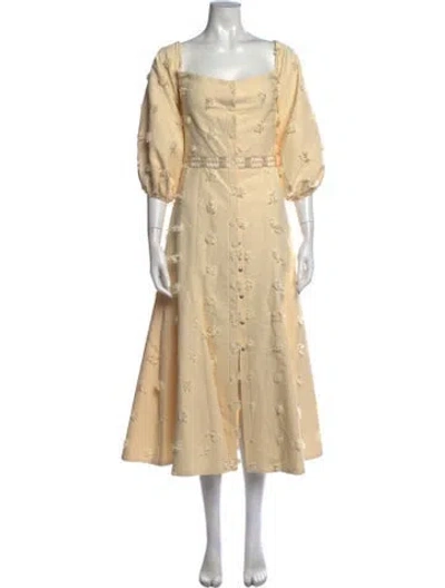 Pre-owned Markarian Patterned Midi Length Dress W/ Tags In Neutrals