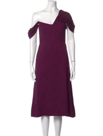 Pre-owned Markarian Patterned Midi Length Dress W/ Tags In Purple