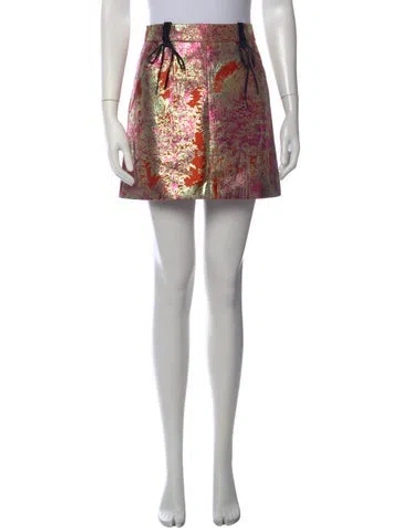 Pre-owned Markarian Patterned Mini Skirt In Neutrals