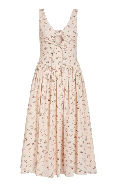 Markarian Penelope Cotton Eyelet Midi Dress In Multi