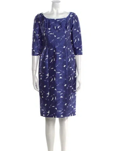 Pre-owned Markarian Printed Knee-length Dress In Blue