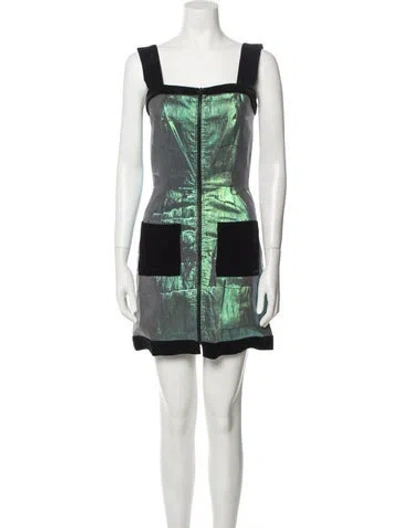 Pre-owned Markarian Printed Mini Dress In Black