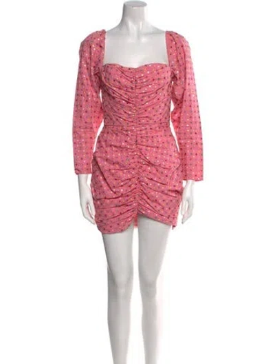Pre-owned Markarian Printed Mini Dress In Pink