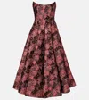 Markarian Rousseau Floral Brocade Midi Dress In Burgundy