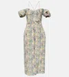 Markarian Ruched Off-shoulder Midi Dress In Blue