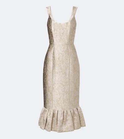 Markarian Ruffled Jacquard Corset Dress In Neutral