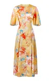 Markarian Sarah Printed Satin Midi Dress In Multi