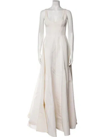 Pre-owned Markarian Scoop Neck Long Dress In Neutral