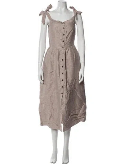 Pre-owned Markarian Scoop Neck Midi Length Dress In Purple