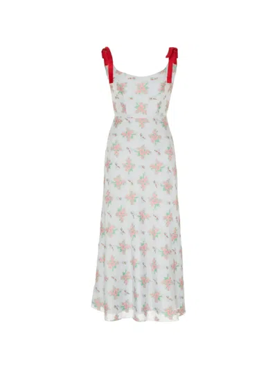 Markarian Serafina Floral-print Midi Dress In White